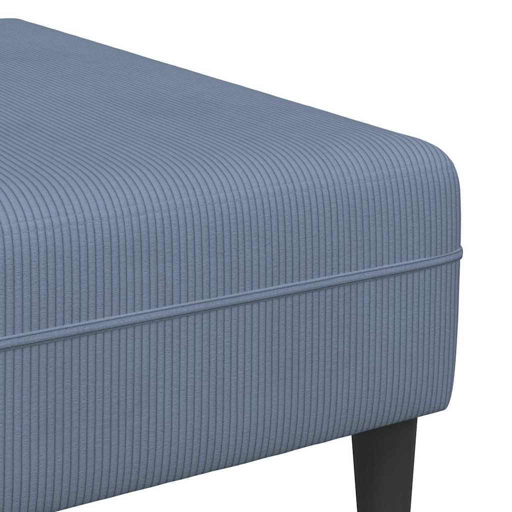 Stoffsofa mit Kissen Blau Cordstoff