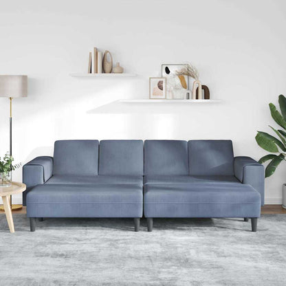 Stoffsofa mit Kissen Blau Cordstoff