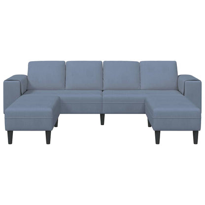 Stoffsofa mit Kissen Blau Cordstoff