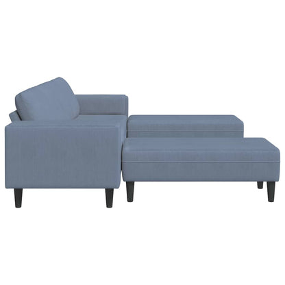Stoffsofa mit Kissen Blau Cordstoff