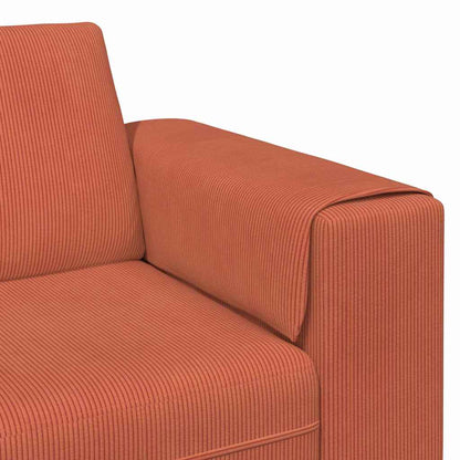 Stoffsofa mit Kissen Rot-Orange 208 cm Cordstoff