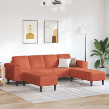 Stoffsofa mit Kissen Rot-Orange 208 cm Cordstoff