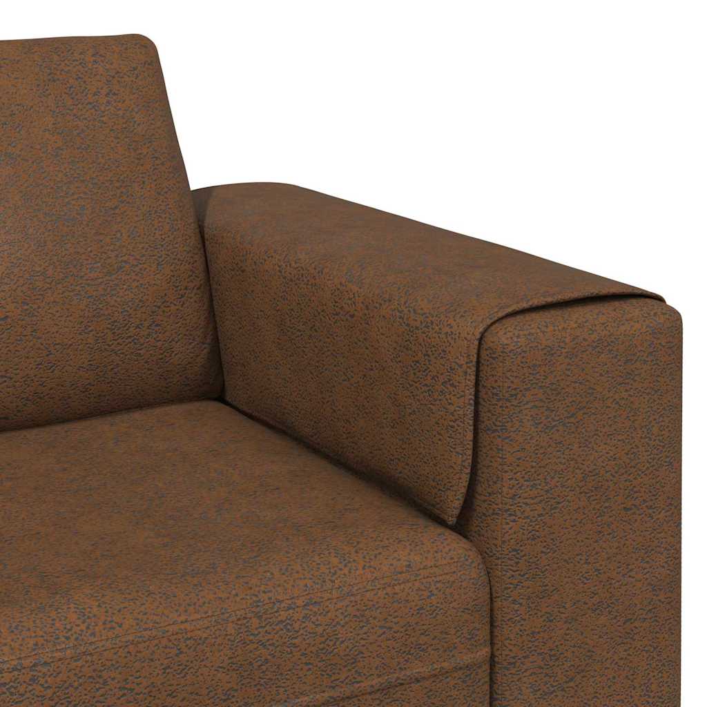 Sofa Set Braun Faux Wildleder