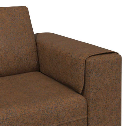 Sofa Set Braun Faux Wildleder