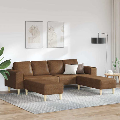 Sofa Set Braun Faux Wildleder