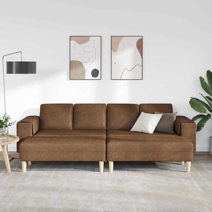 Sofa Set Braun Faux Wildleder