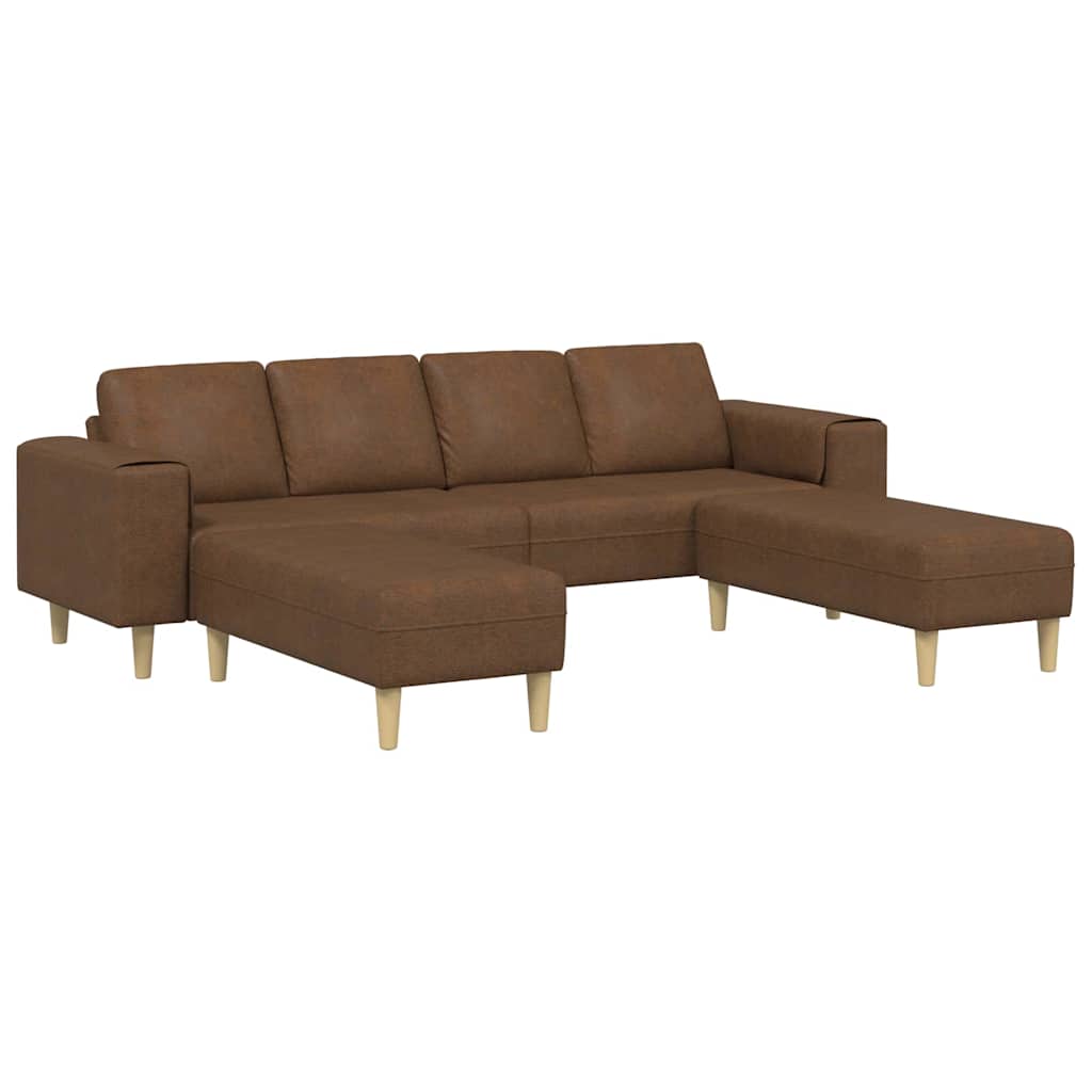 Sofa Set Braun Faux Wildleder
