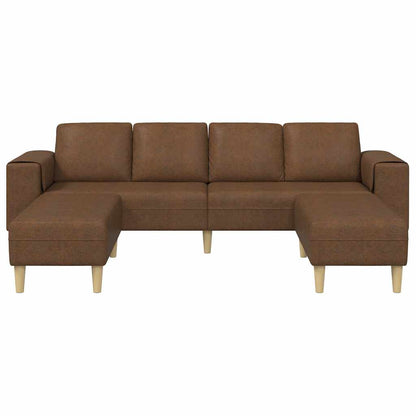 Sofa Set Braun Faux Wildleder