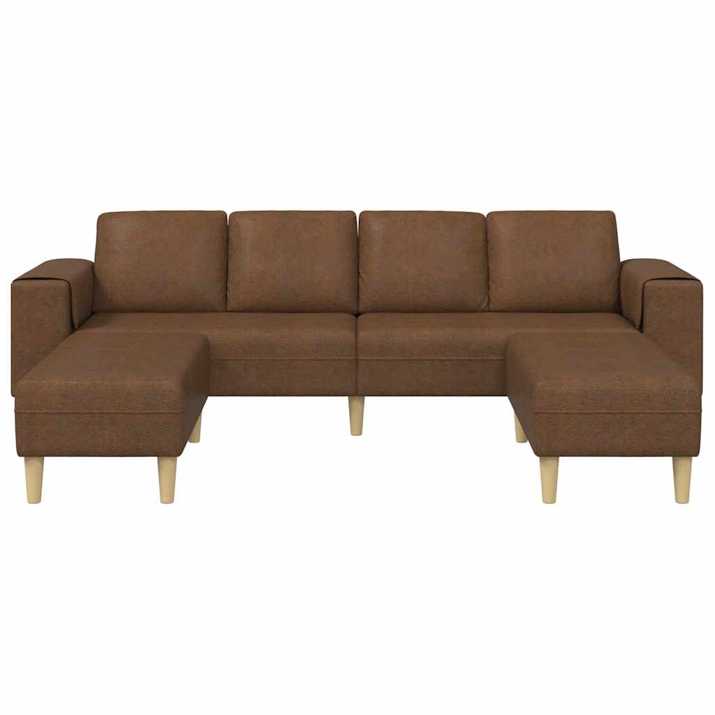 Sofa Set Braun Faux Wildleder