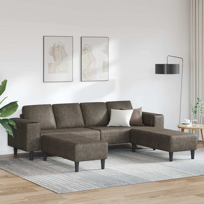 Sofa Set Dunkelgrau Faux Wildleder