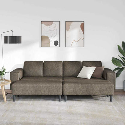 Sofa Set Dunkelgrau Faux Wildleder