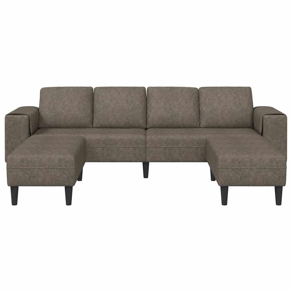 Sofa Set Dunkelgrau Faux Wildleder