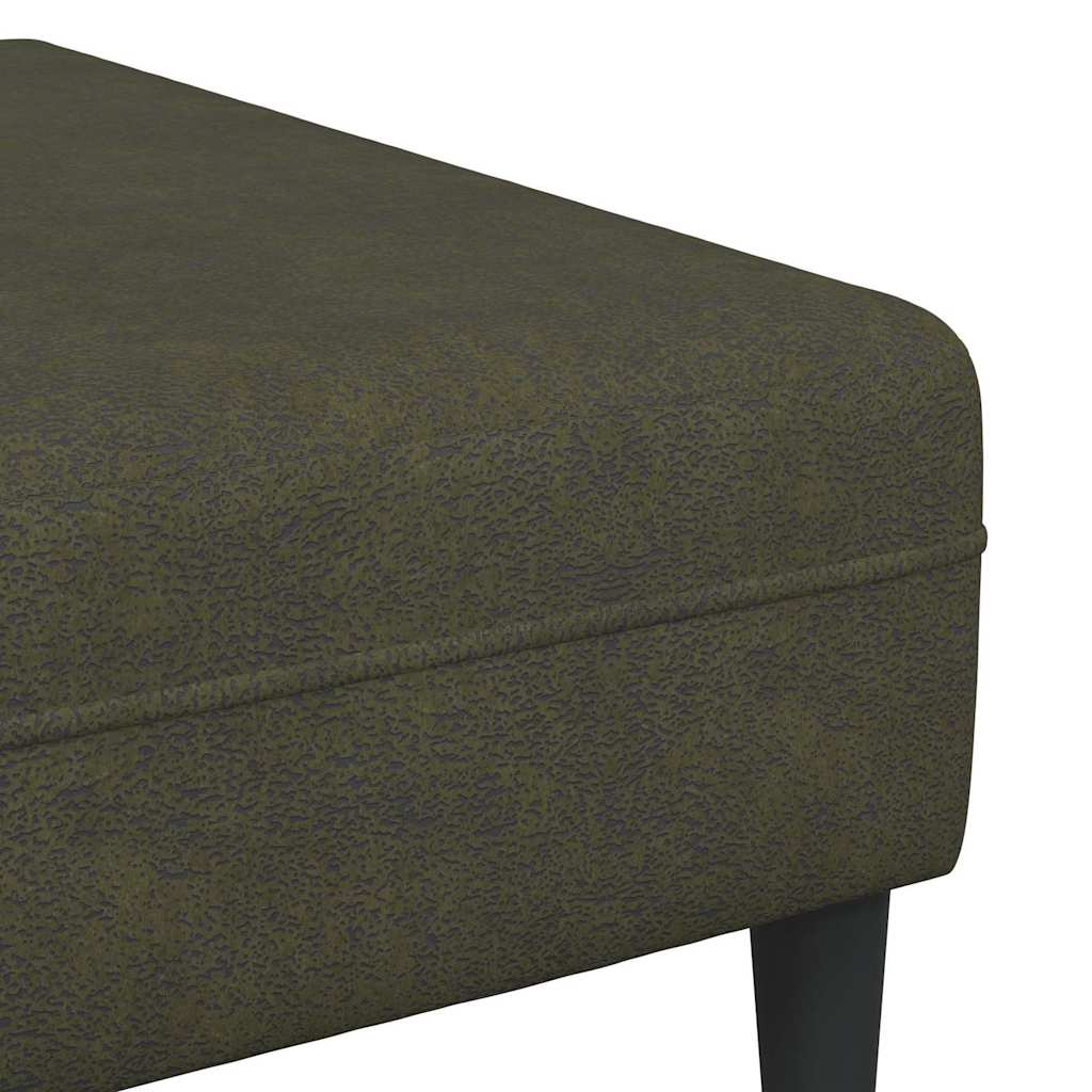 Sofa Set Armeegrün Faux Wildleder Armee Braun mit Ottomane