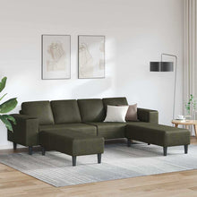 Sofa Set Armeegrün Faux Wildleder Armee Braun mit Ottomane