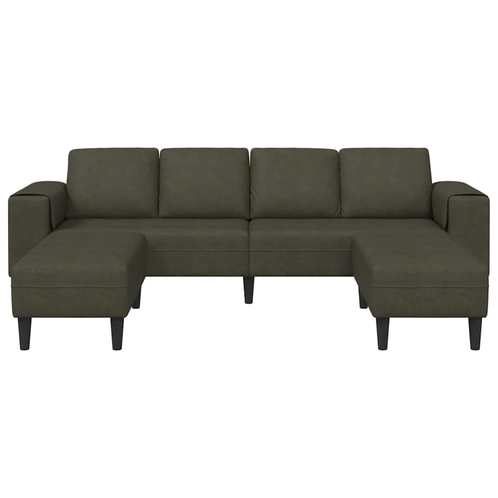 Sofa Set Armeegrün Faux Wildleder Armee Braun mit Ottomane