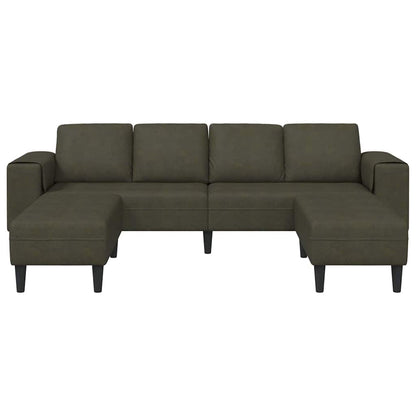 Sofa Set Armeegrün Faux Wildleder Armee Braun mit Ottomane