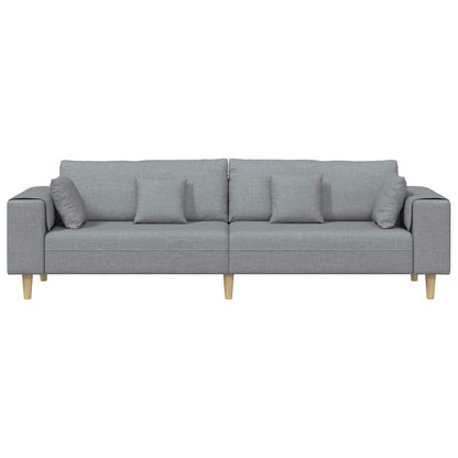 Stoffsofa mit Kissen Hellgrau 208 cm Stoff