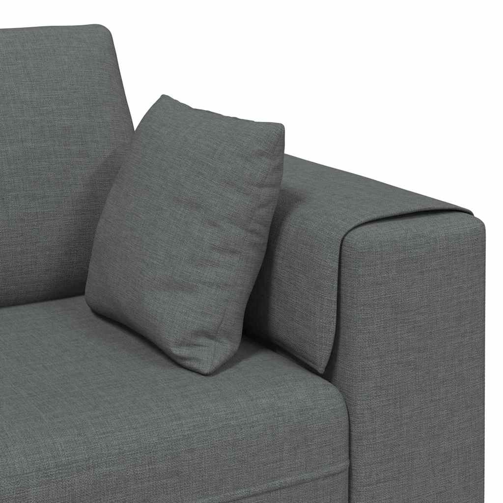 Stoffsofa mit Kissen Dunkelgrau 208 cm Stoff