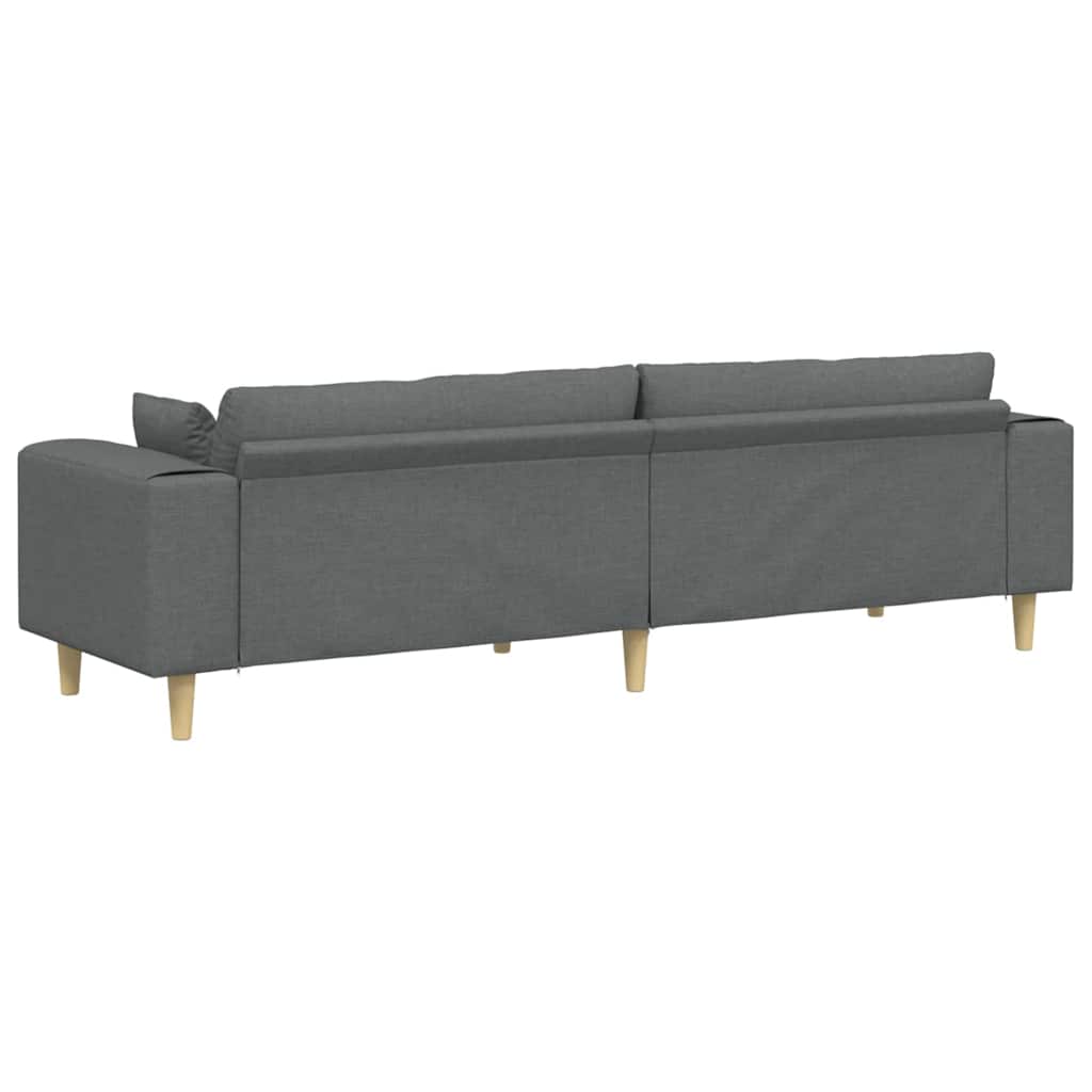 Stoffsofa mit Kissen Dunkelgrau 208 cm Stoff