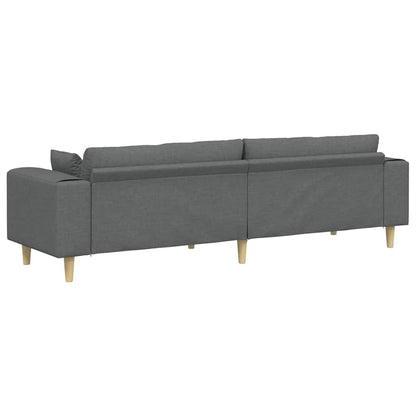 Stoffsofa mit Kissen Dunkelgrau 208 cm Stoff