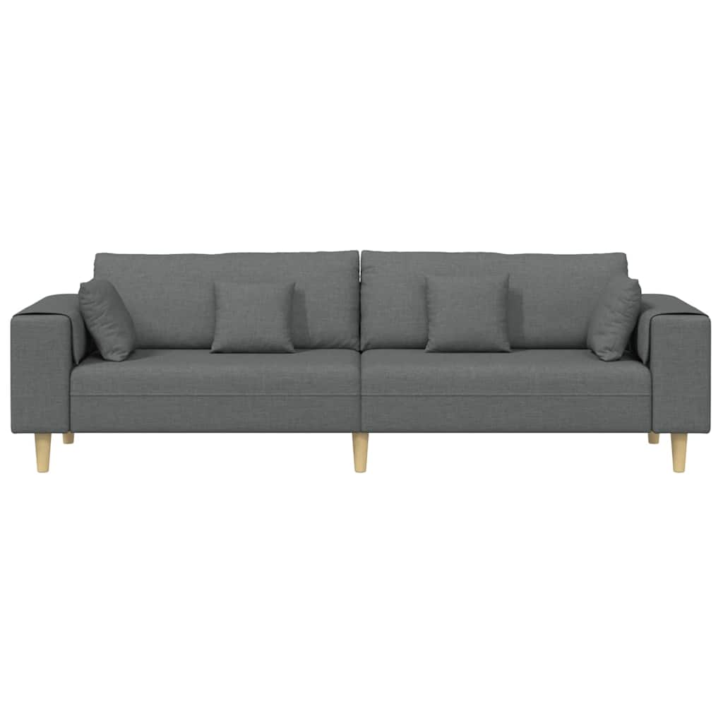 Stoffsofa mit Kissen Dunkelgrau 208 cm Stoff