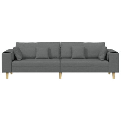 Stoffsofa mit Kissen Dunkelgrau 208 cm Stoff