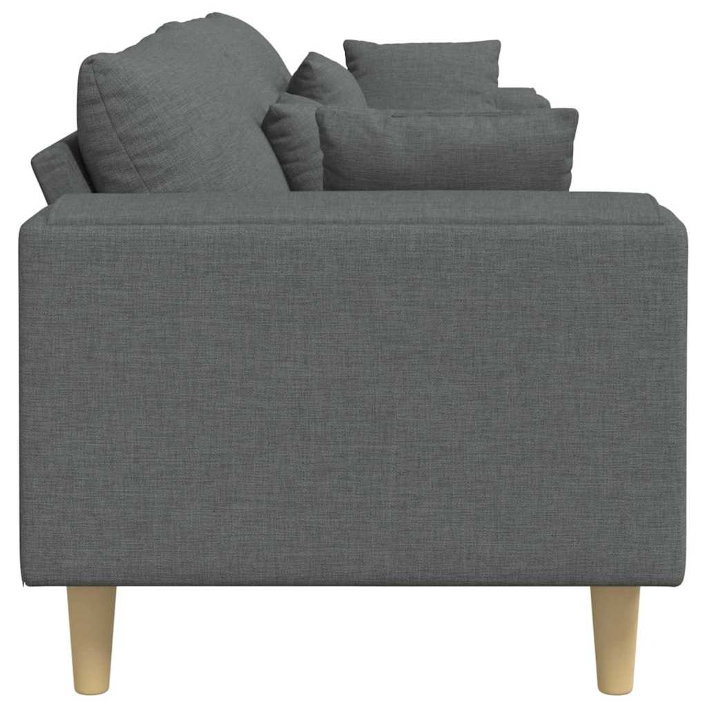 Stoffsofa mit Kissen Dunkelgrau 208 cm Stoff