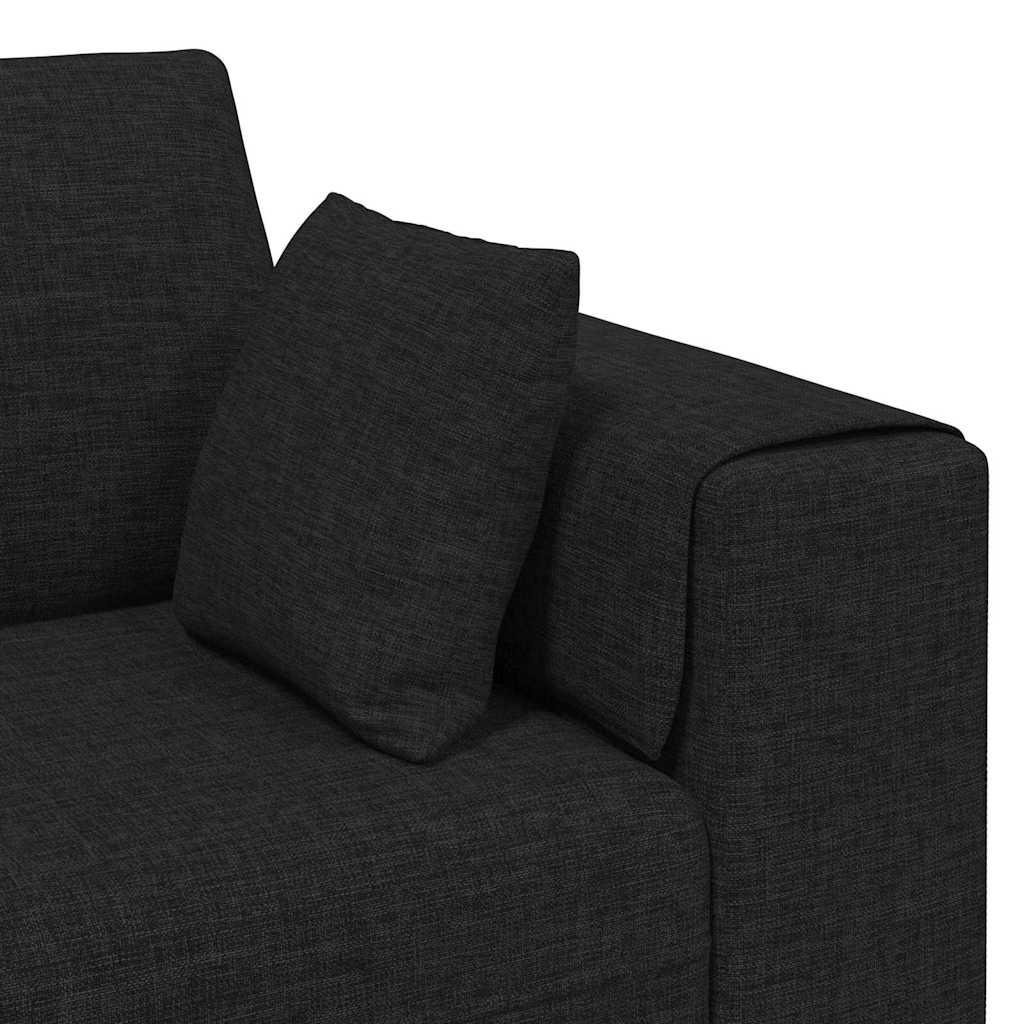 Stoffsofa mit Kissen Schwarz 208 cm Stoff
