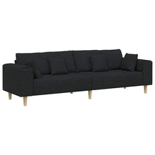 Stoffsofa mit Kissen Schwarz 208 cm Stoff