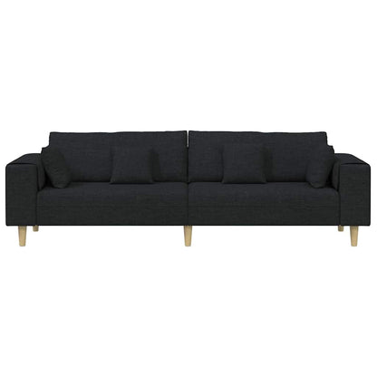 Stoffsofa mit Kissen Schwarz 208 cm Stoff