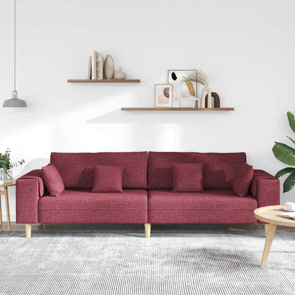 Stoffsofa mit Kissen Weinrot 208 cm Stoff