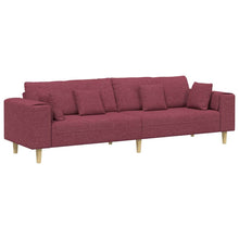 Stoffsofa mit Kissen Weinrot 208 cm Stoff