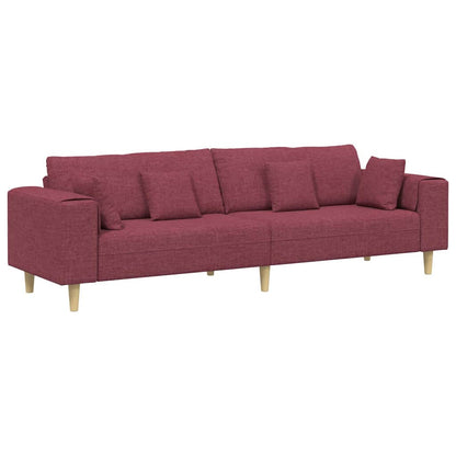 Stoffsofa mit Kissen Weinrot 208 cm Stoff