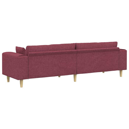 Stoffsofa mit Kissen Weinrot 208 cm Stoff