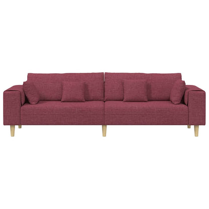Stoffsofa mit Kissen Weinrot 208 cm Stoff