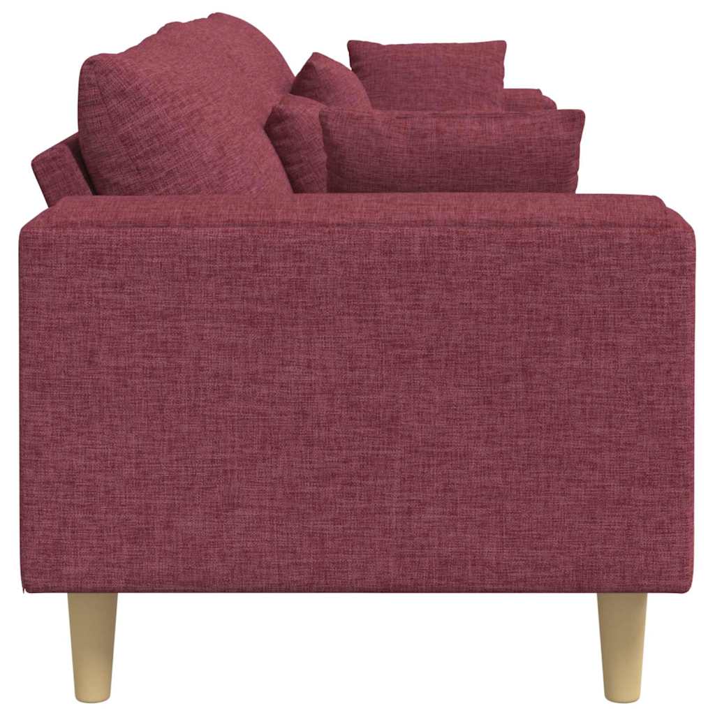 Stoffsofa mit Kissen Weinrot 208 cm Stoff