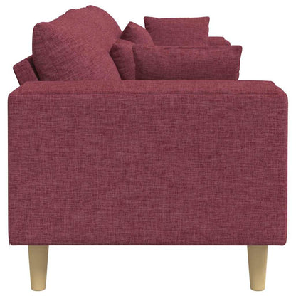 Stoffsofa mit Kissen Weinrot 208 cm Stoff