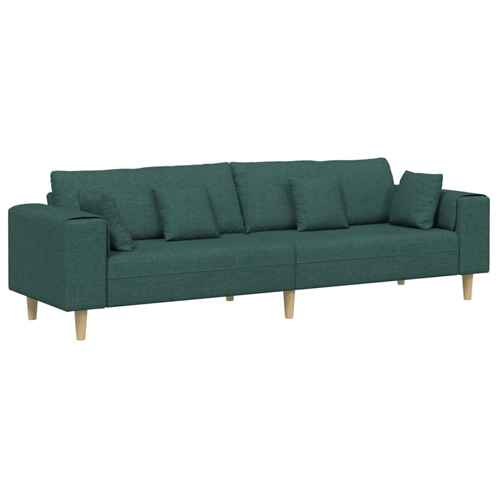 Stoffsofa mit Kissen Dunkelgrün 208 cm Stoff