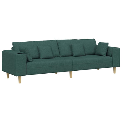 Stoffsofa mit Kissen Dunkelgrün 208 cm Stoff
