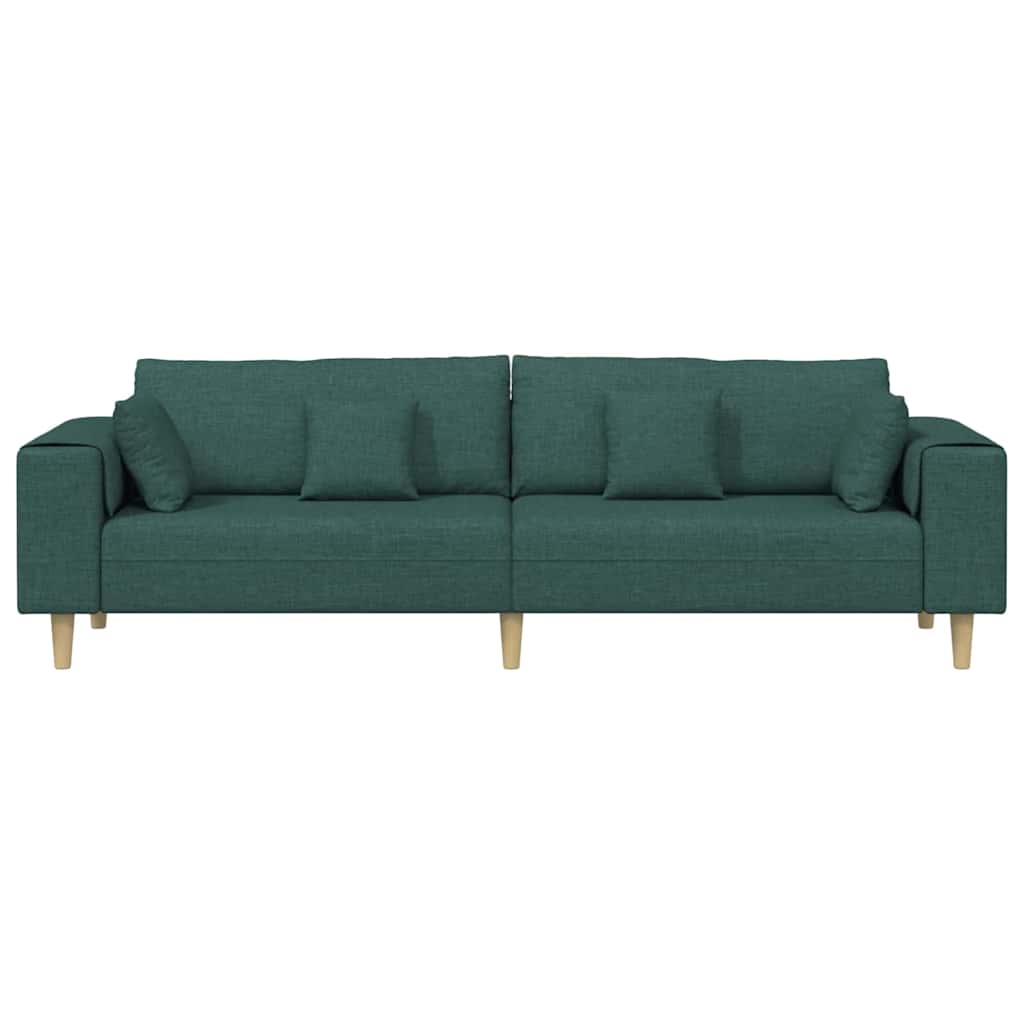 Stoffsofa mit Kissen Dunkelgrün 208 cm Stoff