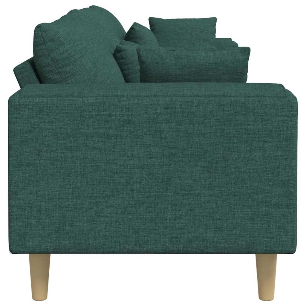 Stoffsofa mit Kissen Dunkelgrün 208 cm Stoff