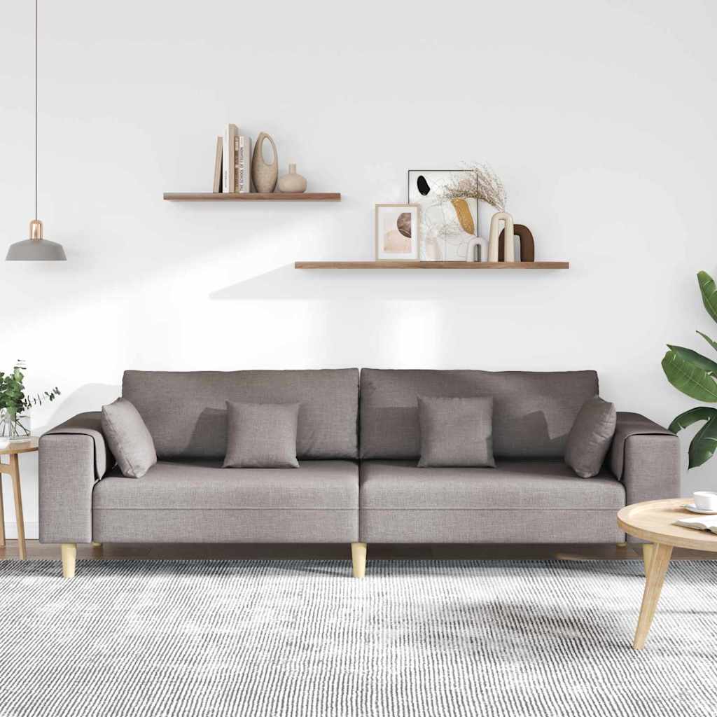 Stoffsofa mit Kissen Taupe 208 cm Stoff