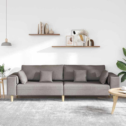 Stoffsofa mit Kissen Taupe 208 cm Stoff