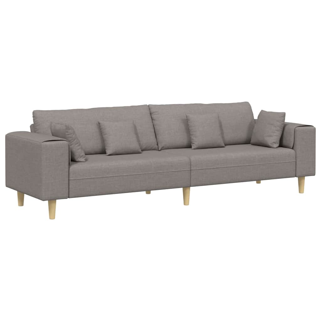 Stoffsofa mit Kissen Taupe 208 cm Stoff