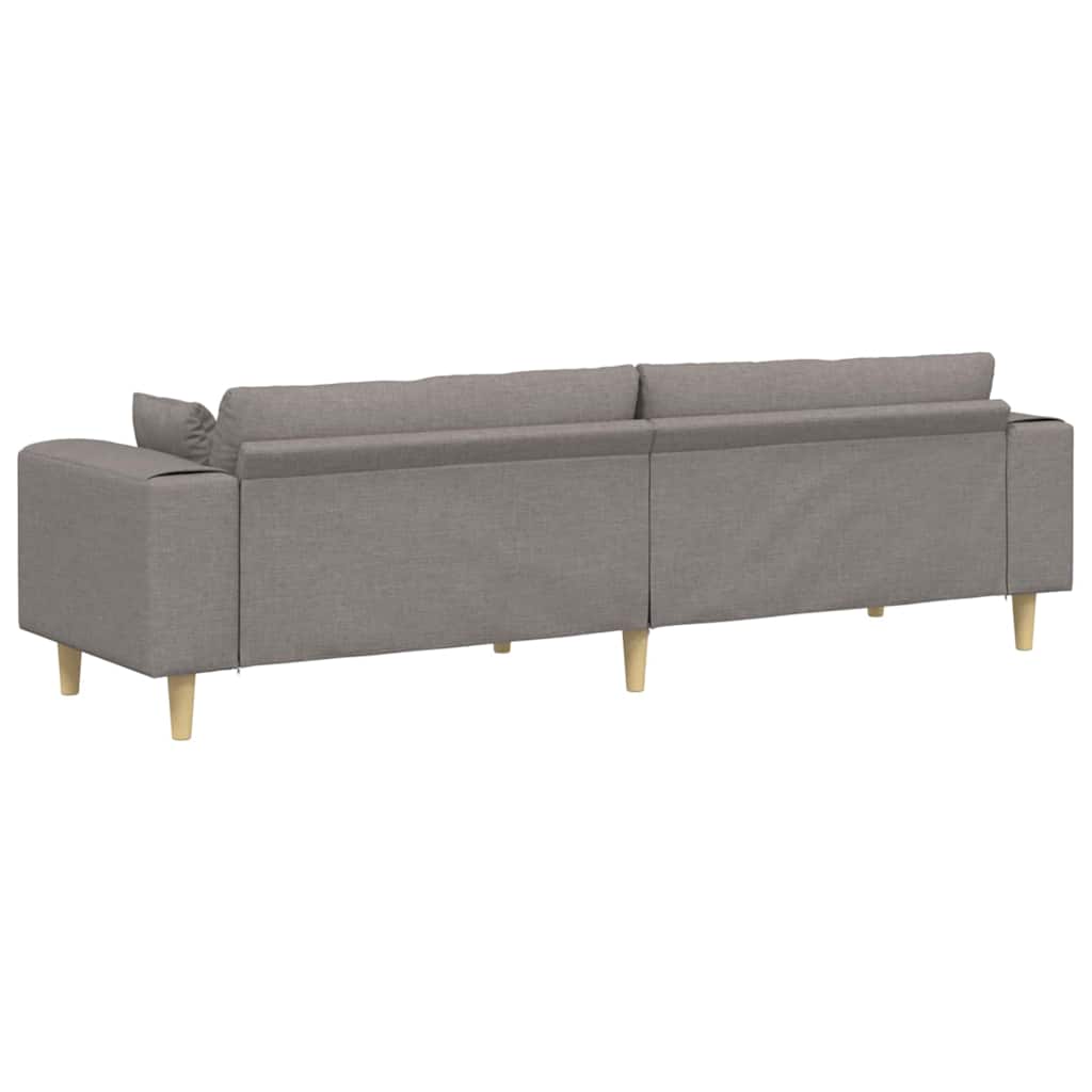 Stoffsofa mit Kissen Taupe 208 cm Stoff