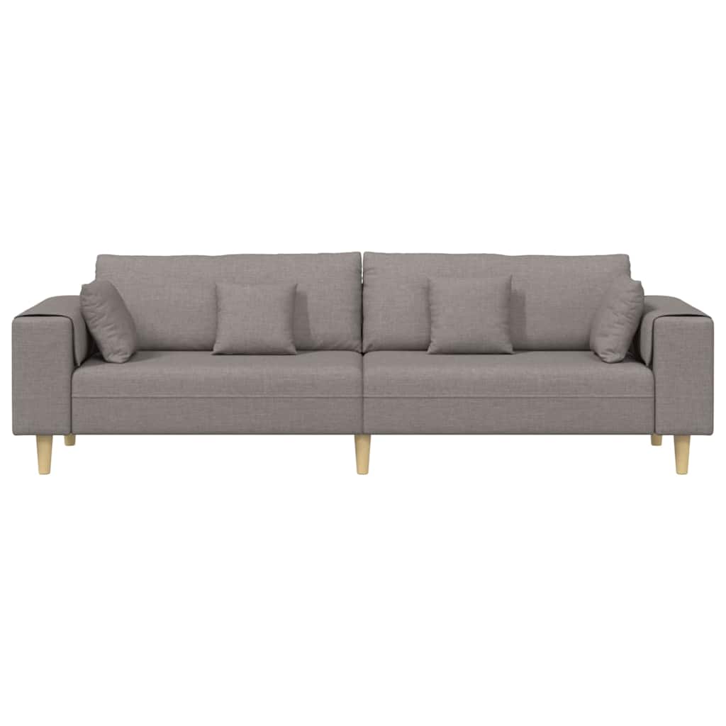 Stoffsofa mit Kissen Taupe 208 cm Stoff