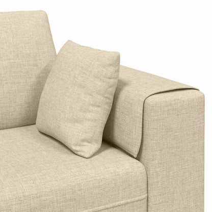 Stoffsofa mit Kissen Creme 208 cm Stoff