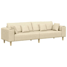 Stoffsofa mit Kissen Creme 208 cm Stoff