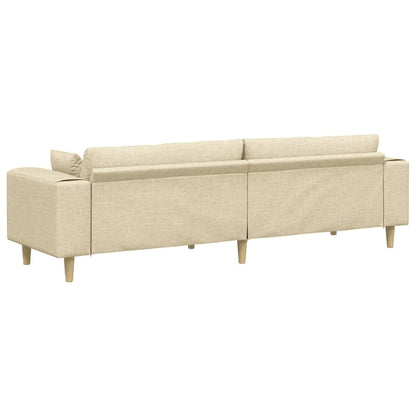 Stoffsofa mit Kissen Creme 208 cm Stoff