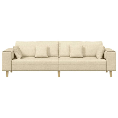 Stoffsofa mit Kissen Creme 208 cm Stoff